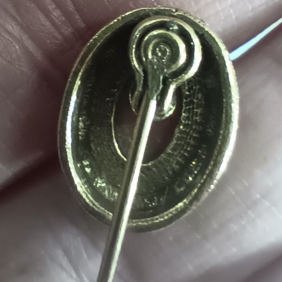 Vintage Gold Tone Cameo Stick Pin with Crystal Rhinestone - Picture 2 of 13